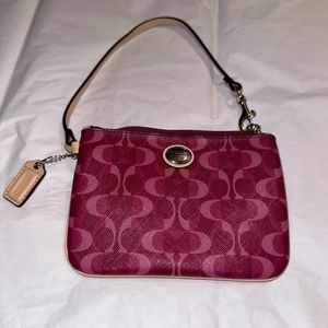 Coach Corner Zip Pink Wristlet